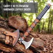 Ragnar LothBrok Viking Axe Hand-Forged Carbon Steel Rose Wood Handle with Sheath