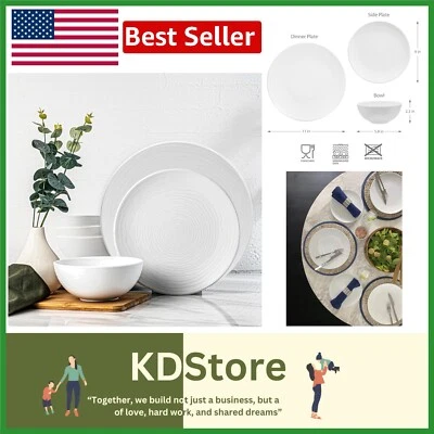 Durable 12-Piece Melamine Dinnerware Set - Chic & Versatile for Home and Travel