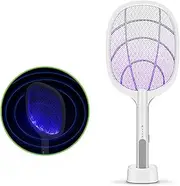 SERENE6-Electric Bug Zapper Racket - Rechargeable Fly Swatter with High Voltage Grid for Mosquitoes, Flies, and Insects - Lightweight, Safe, and Portable Insect Killer