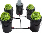 GROZY Hydroponic DWC & Drip Recirculating Growing System 4 Plant Buckets Complete Kit