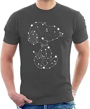 [Peanuts] Geometric Snoopy Men's T-Shirt Charcoal