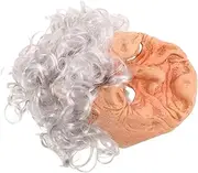 Old Realistic Face Mask Realistic Mask Hair Masks Cosplay Costume Old Woman Face Mask Vintage Decor Costume Cosplay Headwear Costume Wigs Old Man Face Mask Emulsion
