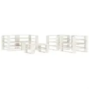 5 Piece Garden Pallet Lounge Set Solid Pinewood White
