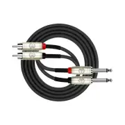 Cable AP-403PR-06/BK - 6 Feet - Dual RCA to Dual 1/4-Inch Patch Cable