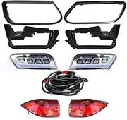 Golf Cart Tempo LED Light Kit wth LED Headlight and Tail Light with Harness for Club Car Tempo Onward 2008+UP Golf cart