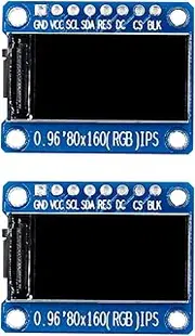 Binxind 2X IPS RGB Display 0.96 Inch 7P SPI HD 65K Full Color LCD Module ST7735 Drive IC 80X160 (Not OLED)