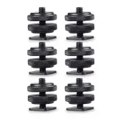 6Pcs 1/4" Cold Foot Screw Adapter For Flash Camera Hot Shoe Mount Nut Holder