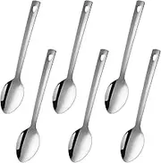Homaisson Serving Spoons Set of 6, Stainless Steel Large Buffet Spoons with Hole for Hanging, Ergonomic Design, Mirror Polished for Cooking Parties Buffets