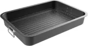 Roasting Pan with Flat Rack - Nonstick Oven Roaster and Removable Tray to Drain