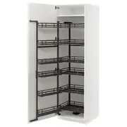 METOD high cabinet with pull-out larder, white/Vallstena white, 60x60x200 cm