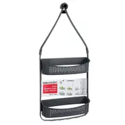 2-Tier Hooks Shower Hanging Caddy Storage Basket Bathroom Rack Organiser Shelf