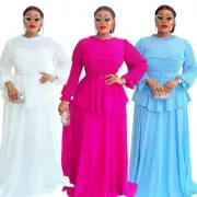 Plus Size Women African Dashiki Kaftan Evening Long Robes Cocktail Formal Gown