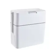 Trash Can with Toilet Brush Rectangular Trash Bin Press-Type Garbage Can