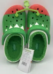 Crocs Classic Lined Holiday Christmas Elf Fur Lined Clogs Men’s 5 Women’s 7 NWT