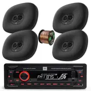 JBL Celebrity100 in-Dash Bluetooth Receiver, 4x 6x9" 180W Car Speakers w/Wire