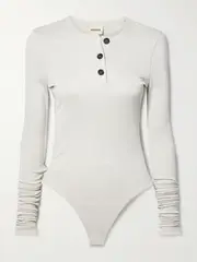 [KHAITE] KHAITE - Janelle Stretch-jersey Bodysuit - Off-white - small small Off-white