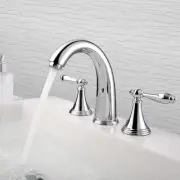 3 Hole Bathroom Faucet Spout Tub 2 Handle Mixer Taps for Undermount Sink Chrome