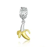 Beads for Jewelry Silver plating Fun Banana Charm for Bracelet DIY Bracelet