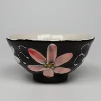 在飛比找蝦皮商城優惠-日本陶瓷 黑釉二色花 飯碗 餐碗 陶盤 陶缽 飯碗 福介商店