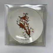 Kate Spade New York 4-PC SET Festive Foxes Melamine 6” Tidbit Plates Christmas