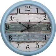 Large Wall Clock Indoor Outdoor Use – 16-Inch Oversized Clocks Waterproof,Vintage Country Farmhouse Imitate Wood – Battery Operated Silent Movement for Home Garden Décor Patio, Living Room, Kitchen