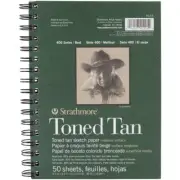 Strathmore Toned Sketch Spiral Paper Pad 5.5"X8.5" Tan 50 Sheets