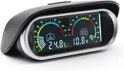 ACAECMGGFP 2 in 1 LCD Gauge Digital Water Temperature Gauge with Sensor Voltmeter 12v/24v Car Truck Voltage Gauge 1/8 NPT Car Gauge Voltmeter