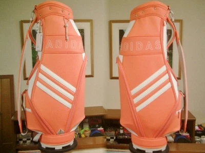 Unused adidas Ladies Sporty Round Letter Synthetic Leather Coral Pink Golf Bag