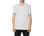 Dolce & Gabbana White Logo V Neck Short Sleeve T Shirt