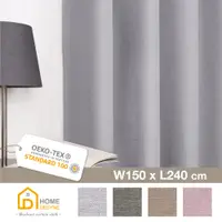在飛比找PChome24h購物優惠-【Home Desyne】台灣製仿麻素色遮光打孔半窗窗簾單片