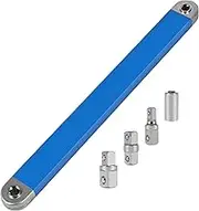 CRNXOMP Offset Extension Wrench,15inch High-Carbon Steel Impact Ready Socket Wrench Tool,Ratchet Extension,Multifunctional Tight Reach Extension Wrench with 1/4", 3/8" and 1/2" Square Drive Adapter