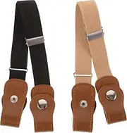 [WOFASHPURET] Flexible Boy or Girl Stretchy Belts: 2pcs Elastic Children Belt No Buckle Stretch Belts Waist Belts for Jeans Pants