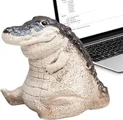 [Generic] Safari Animals Figures | Alligator Figurine,Animal Ornament Statue, Resin Chubby Animal Figurine Decoration for Balcony, Lawn, Garden