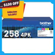 Genuine Brother TN258BK+TN258C+TN258M+TN258Y Toner for HL-L3280CDW MFC-L8390CDW