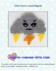 Storm Cloud Magnet - Plastic Canvas Pattern or Kit