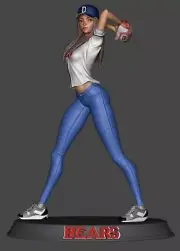 1/24 resin figures model Baseball Sister Unassembled unpainted