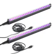 2 Pack 10W 1FT UV Blacklight Bar Glow in the Dark Party Strip Lights