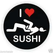 3pcs - I Love Sushi Hard Hat Stickers Helmet Decals Lunch Tool Box Funny Welder