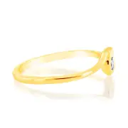 9ct Yellow Gold Luminesce Lab Grown Single Diamond Ring, Q