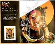 Domo Ink Paint By Numbers Set Queen is Black 16x20 Canvas Art Decor Craft New