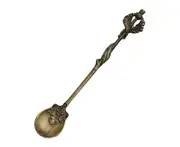 Stirring Spoon Creative Design Vintage Elegant Mini Royal Style Zinc Alloy Carved Fruit Dessert Spoons for Home-Bronze
