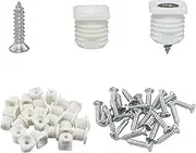 JianLing 25 Set Plastic Hinge Dowel Inserts with Screws (25pcs Dowel + 25pcs M3.5x16m Self-Tapping Screws)