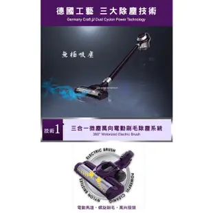 德京紫色風暴 旋風式無線吸塵器 "專用" 三合一微塵萬向電動刷毛除塵系統(型號HP00023專用)