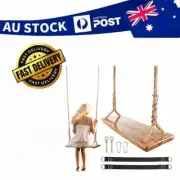 Wooden Tree Swing 500Lbs Adjustable Waterproof Indoor Outdoor Hanging Seat Kids