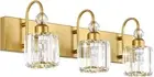 Gold Bathroom Vanity Lights 3-Lights Gold Crystal Vanity Lights over Mirror Mode