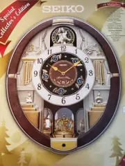 SEIKO 15"X18" Swarovski Crystal Wall Clock Special Collector's Edition 18 Songs