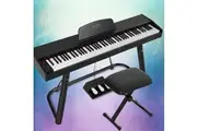 Alpha 88 Keys Electronic Piano Keyboard Digital Electric w/ Stand Stool Weighted