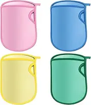 Bath Gloves, Body Scrub Glove, Scrubbing Mitts, Reusable, Compact, 18x13cm/7.09x5.12 Inches, Pink, Blue, Green, Yellow, For Boys And Girls
