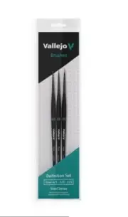Vallejo Paint Brushes Definition Set (Sizes 4/0 3/0 & 2/0)