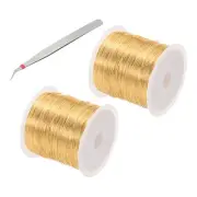 26 Guage/0.4 mm 164 Feet Jewelry Craft Wire, 2 Pcs Copper Beading Wire Rose Gold